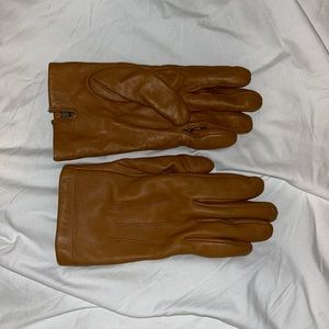 Downholme Men's Classic Leather Cashmere Lined Gloves Small Tan